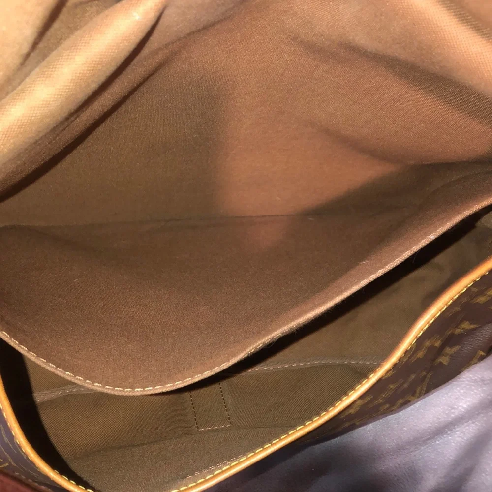 LOUIS VUITTON Saumur 35 Double Sided LV Monogram Messenger Bag w/ LV Dust Bag